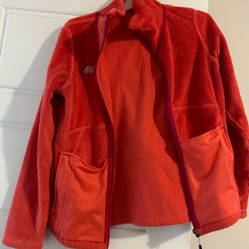 Orange And Magenta Fleece Lined North Face Jacket - image 2